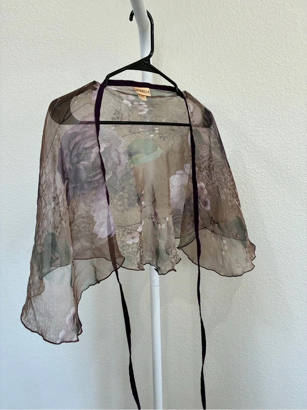 Mirella Dancewear Floral Mesh Cropped Shrug Caplet